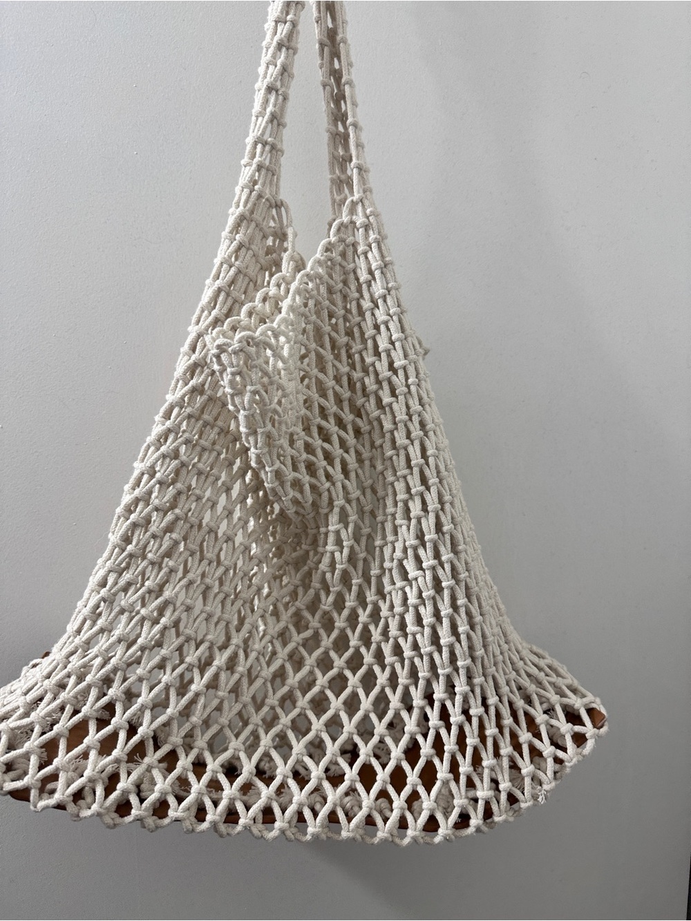 Magnolia Cream Open-Knit Shoulder Tote